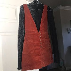 Free people cord jumper and black lace turtle neck